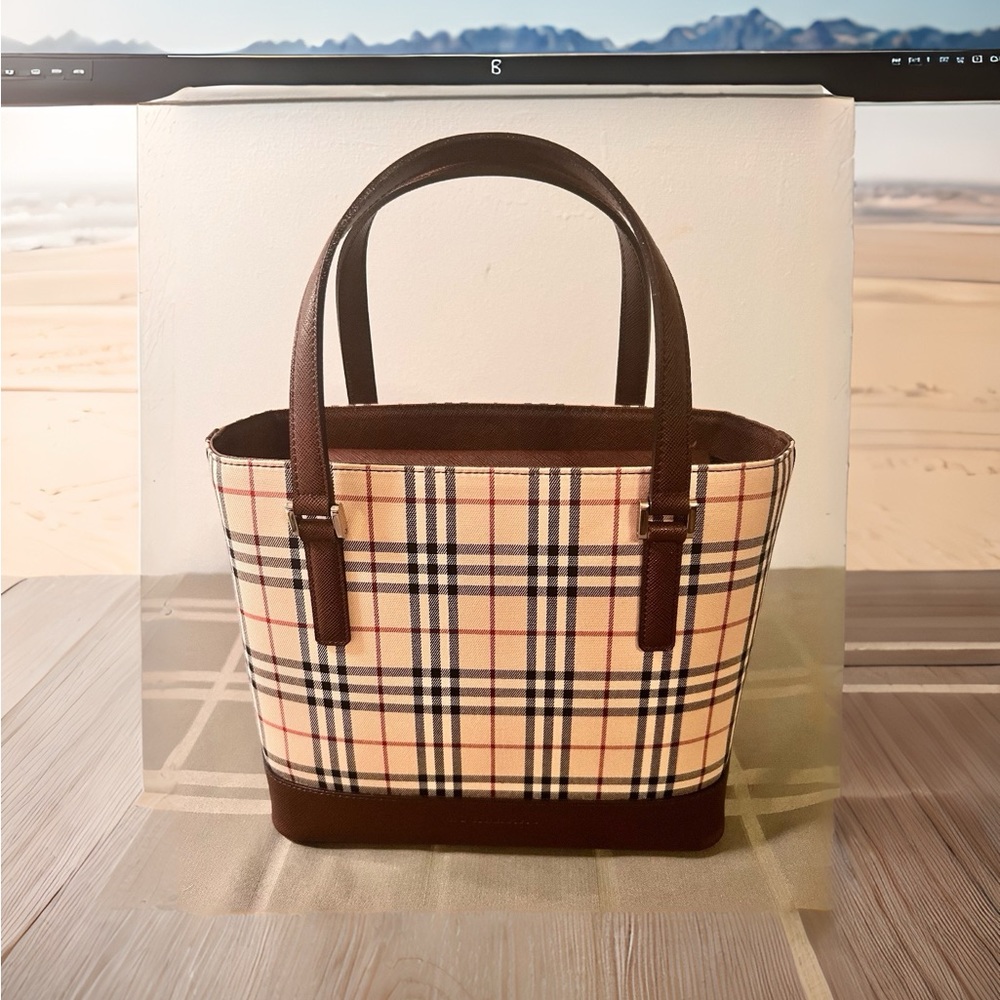 Vintage Burberry Nova Check Small Tote Bag